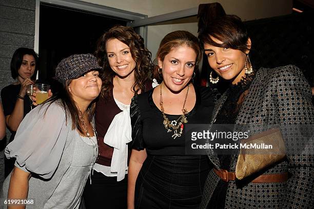 Martis Duardi, Dina Meyer, Lizza Monet and Paula Miranda attend SHIN Restaurant Opening at Shin on October 13, 2008 in Hollywood, CA.
