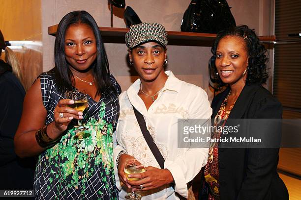 Tanya Stine, Violet Palmer and Joyce Washington attend Marina Rinaldi, Beverly Hills Presents and Exclusive Evening with Susan Moses at Beverly Hills...