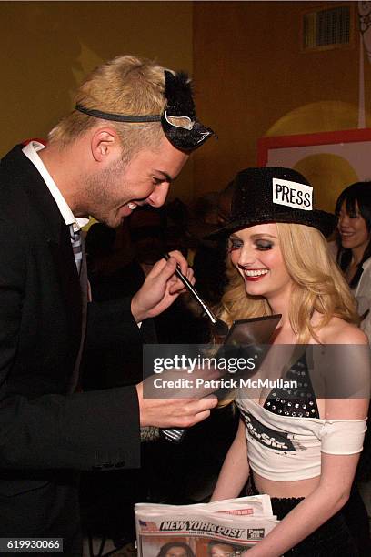 Sparrow and Lydia Hearst attend LYDIA HEARST Hosts the MASQUERADE Pre-Party at Alex and Ani Tribeca Showroom on October 30, 2008 in New York City.