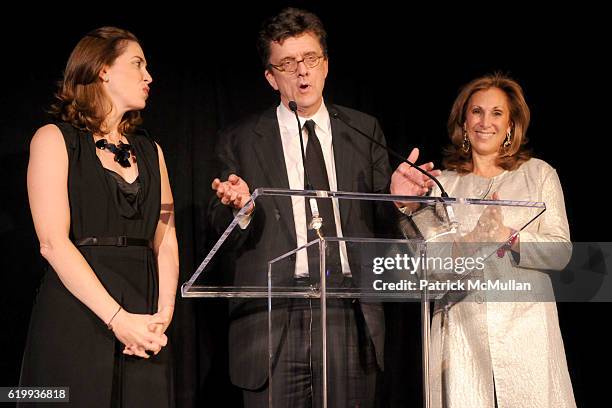 Amy Cappellazzo, Kurt Andersen and Marjorie Kuhn attend LEGENDS 2008: A PRATT INSTITUTE Scholarship Benefit Honoring Icons of Art and Design at Pier...