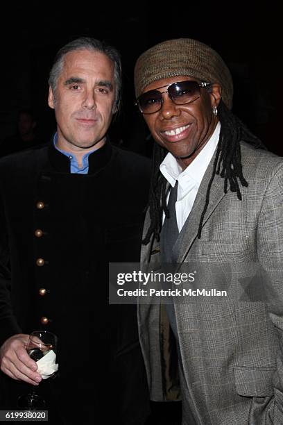 Gregory Colbert and Nile Rogers attend Max Out For OBAMA at Gregory Colbert Studio on October 6, 2008 in New York City.