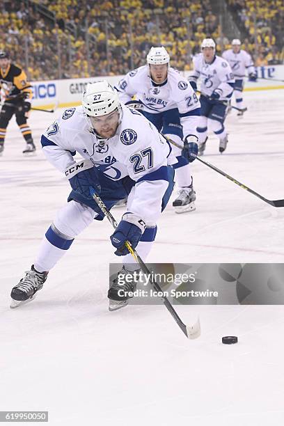 Tampa Bay Lightning left wing Jonathan Drouin skates with the puck during the first period. The Tampa Bay Lightning won 3-1 in Game One of the 2016...