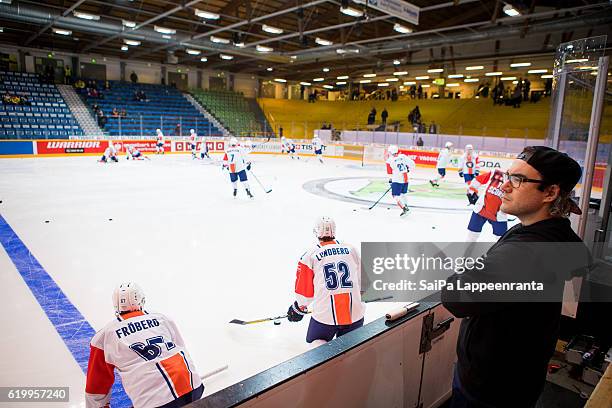 Vaxjo before the Champions Hockey League Round of 16 match between SaiPa Lappeenranta and Vaxjo Lakers at Kisapuisto on November 1, 2016 in...