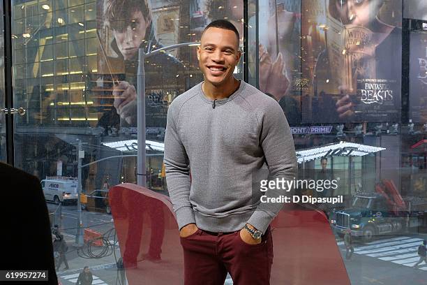 Trai Byers visits "Extra" at their New York studios at H&M in Times Square on November 1, 2016 in New York City.