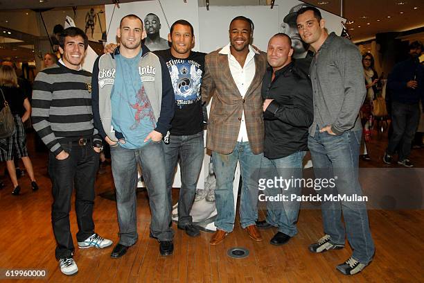 Kenny Florian, Jon Fitch, Dan Henderson, Rashad Evans, Matt Serra and Rich Franklin attend FIGHTER: THE FIGHTERS OF THE UFC Book Publication Party at...