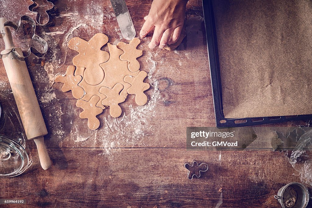 Preparing Christmas Cookies in Domestic Kitchen