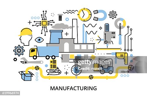 Manufacturing Processes Background Concept Manufacturing Process For Graphic And Web Design High-Res ...