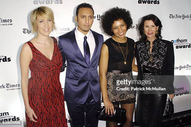 Guest, Aasif Mandvi, Janis Vogel and Katherine Oliver attend 18th Annual GOTHAM INDEPENDENT FILM AWARDS Red Carpet at Museum of Finance on December...