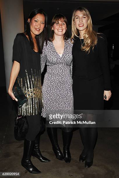 Lisa Yom, Clare Walker and Sophie Langlois attend CVZ CONTEMPORARY Presents "Theory of Wants" by OHAD MAIMAN at Milk Gallery on December 18, 2008 in...