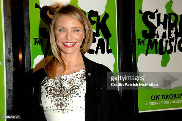 Cameron Diaz attends Opening Night for SHREK THE MUSICAL Arrivals at The Broadway Theatre on December 14, 2008 in New York City.