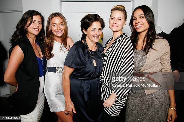 Nina Clemente, Marina Albright, Irene Albright, Aimee Mullins and Rosario Dawson attend NINA CLEMENTE Hosts the Openiong of MINA Art + Fashion at...
