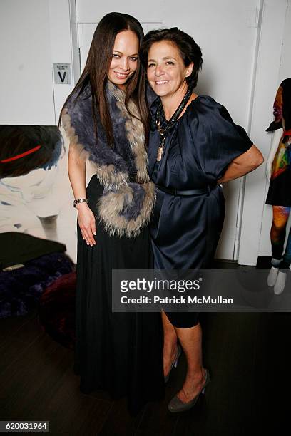 Miguelina Gambaccini and Irene Albright attend NINA CLEMENTE Hosts the Openiong of MINA Art + Fashion at MINA on December 11, 2008 in New York City.
