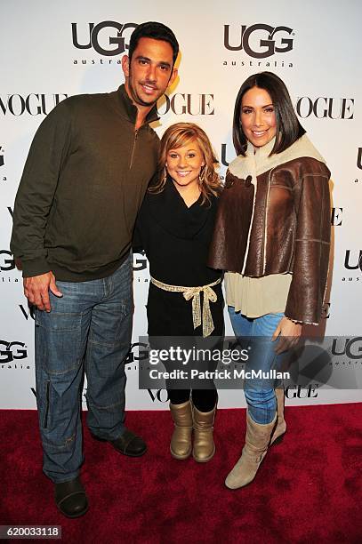 Jorge Posada, Shawn Johnson and Laura Posada attend UGG Australia Grand Opening hosted by VOGUE at UGG Upper West Side NYC on December 4, 2008.