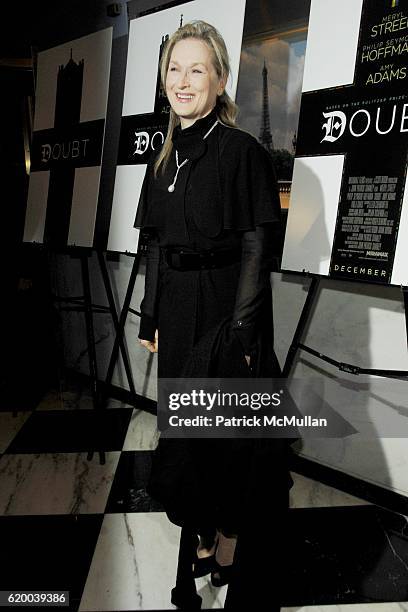 Meryl Streep attends New York Premiere of DOUBT at The Paris Theatre on December 7, 2008 in New York City.