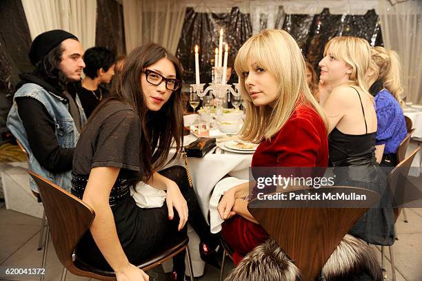 Jen Brill and Tara Subkoff attend People's Revolution Presents MOTOROLA'S AURA RETURN TO ARTISTRY Dinner at SOHO Grand Hotel on December 9, 2008 in...