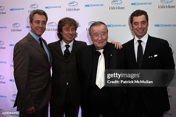 Mario Maccioni, Marco Maccioni, Sirio Maccioni and Mauro Maccioni attend Premiere of the HBO Documentary, LE CIRQUE: A TABLE IN HEAVEN at LeCirque on...