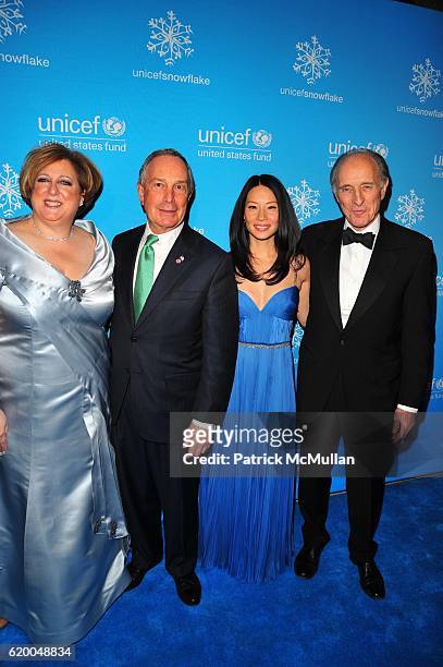 Carol Stern, Mayor Michael Bloomberg, Lucy Liu and Anthony Pantaleoni attend UNICEF 2008 SNOWFLAKE BALL at Cipriani 42nd NYC on December 3, 2008.