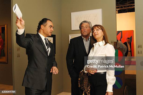 Mathias Rastorfer, Micky Arison and Madeleine Arison attend GALERIE GMURZYNSKA at Art Basel Miami Beach 2008 at Miami Beach Convention Center on...