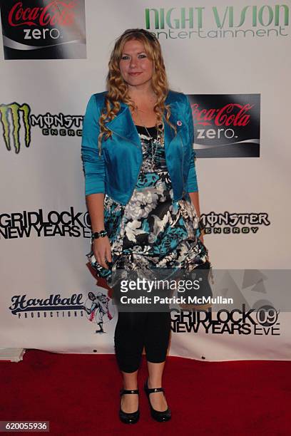 Amber Frakes attends Gridlock New Year’s Eve Event at Paramount Studios in Hollywood on December 31, 2008.