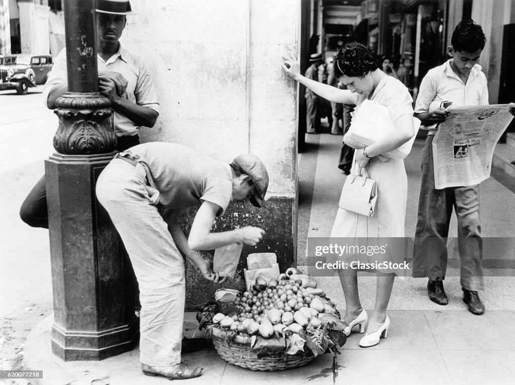 1930s 1940s WOMAN BUYING...