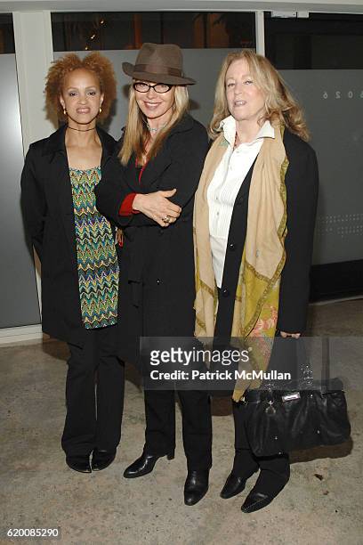Cari Modine, Lyndall Hobbs and Diantha Lebencon attend Steve Turner Contemporary and Phillips de Pury & Company host a private party to celebrate...