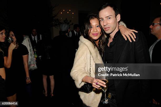 Monique Nguyen and Alexis Roche attend NICOLAS BERGGRUEN's Annual Party at Chateau Marmont at Chateau Marmont on February 20, 2008 in Los Angeles, CA.