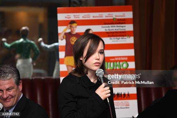 Ellen Page attends IVAN REITMAN Hosts a Lunch for ELLEN PAGE and JASON REITMAN In Celebration of FOX SEARCHLIGHT PICTURES', JUNO at 21 Club on...