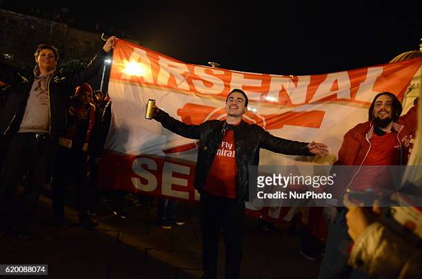 The fans of Arsenal are gathering in the centre of the Bulgarian capital of Sofia for a march to the National stadium. Tonight the teams of...