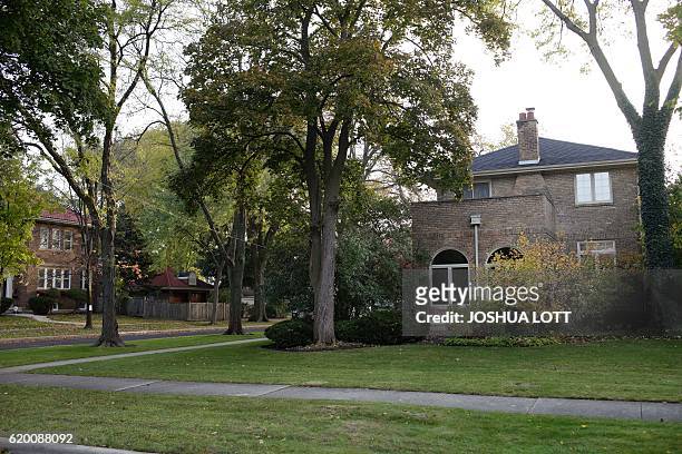 The house where Democratic presidential candidate Hillary Clinton was raised is surrounded by trees in the 200 block of Wisner Avenue on October 28,...