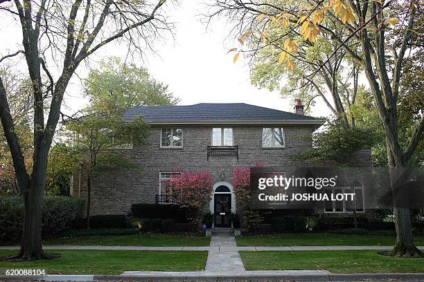 The house where Democratic presidential candidate Hillary Clinton was raised is surrounded by trees in the 200 block of Wisner Avenue on October 28,...