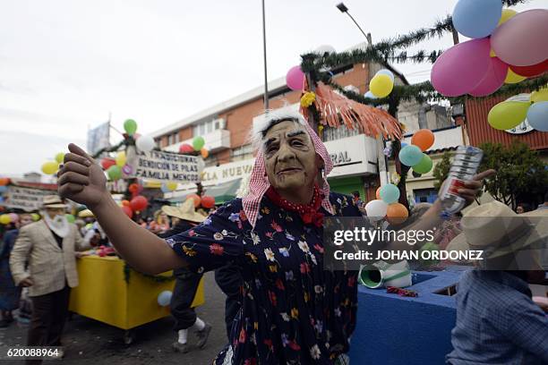 Reveller takes part in the traditional "Convite de fieros" festival, as part of All Saints Day celebrations in Villa Nueva, 25 km south of Guatemala...