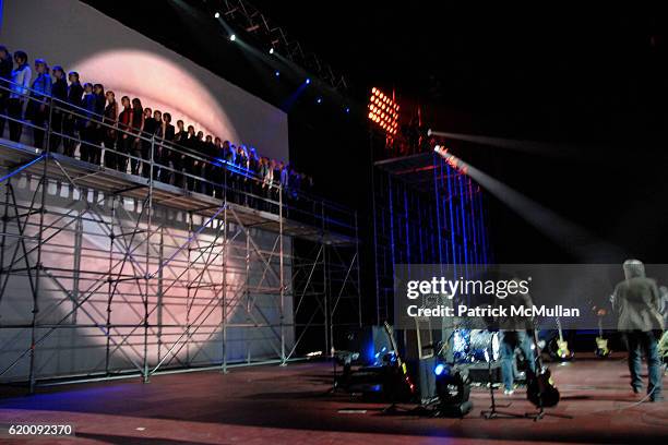 Sonic Youth Rehearsal at the MARC JACOBS Fall 2008 Fashion Show at The Lexington Armory on February 8, 2008 in New York City.