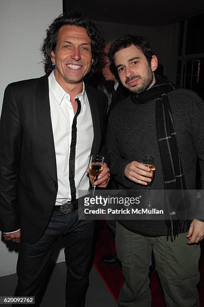 Stephen Webster and Jordan Bratman attend Dinner in honor of TIM NOBLE & SUE WEBSTER, ELECTRIC FOUNTAIN at 620 Fifth Avenue NYC on February 27, 2008.