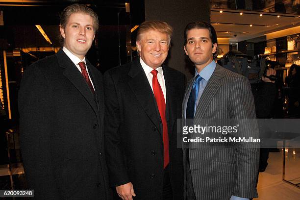 Eric Trump, Donald Trump and Donald Trump Jr. Attend DONALD TRUMP Joins GUCCI for Ribbon Cutting of the FIFTH AVENUE FLAGSHIP GUCCI STORE at Gucci on...