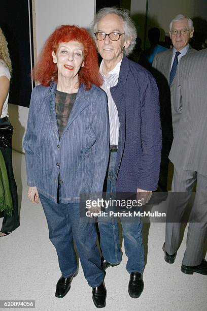Jeanne-Claude and Christo attend In Memoriam: Jeanne-Claude Denat de Guillebon 1935 ñ 2009 at Steven Kasher Gallery on February 15, 2008 in New York...