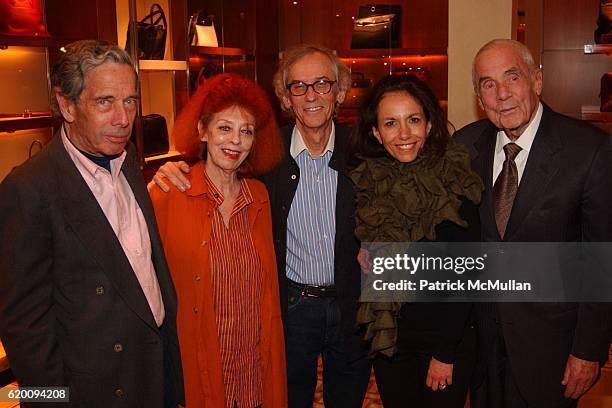 Calvin Tomkins, Jeanne-Claude, Christo, Dodie Kazanjian and Theodore Kheel attend In Memoriam: Jeanne-Claude Denat de Guillebon 1935 ñ 2009 at Steven...