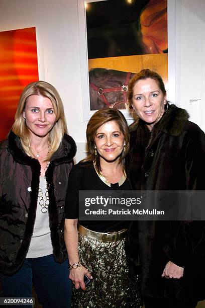 Nina Junot, Leila Heller and Sarah Senbahar attend LEILA TAGHINIA MILANI HELLER GALLERY Grand Opening Exhibition at LTMH Gallery on February 28, 2008...