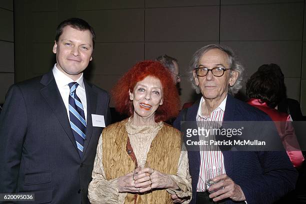 Rick Kinsel, Jeanne-Claude and Christo attend In Memoriam: Jeanne-Claude Denat de Guillebon 1935 ñ 2009 at Steven Kasher Gallery on February 15, 2008...