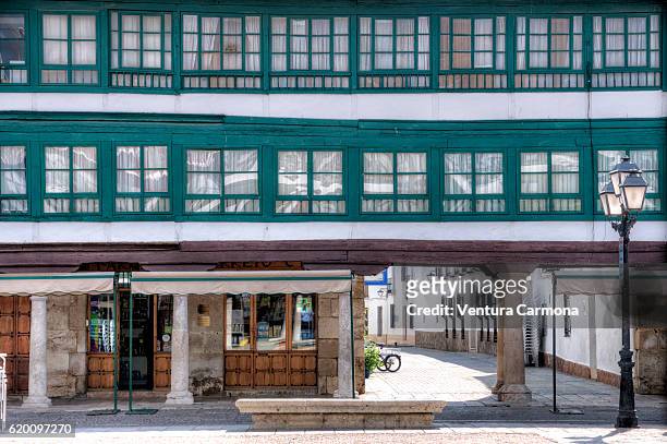 half-timbered buildings in the main square of almagro (castile-la mancha, spain) - ciudad real stock pictures, royalty-free photos & images