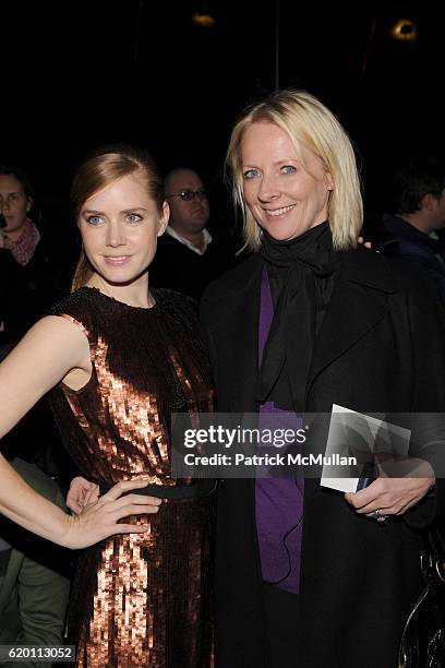Amy Adams and Linda Wells attend PROUENZA SCHOULER Fall 2008 Fashion Show at The New York Armory on February 4, 2008 in New York City.