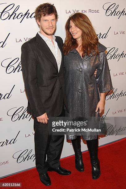 Eric Mabius and Ivy Sherman attend Evening Celebration for La Vie en Rose Actress Marion Cotillard at Chateau Marmont on February 4, 2008 in...