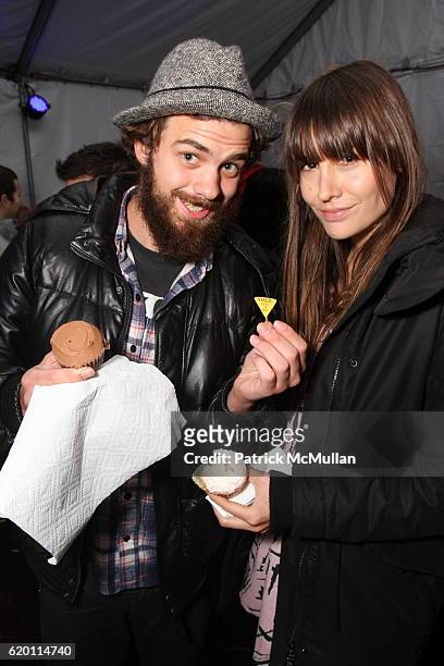 Jake Sumner and Lucy Cooper attend Justin Theroux and Douglas Little Present Sometimes Comes Mother, Sometimes Comes Wolf at Adidas Originals Shoe...