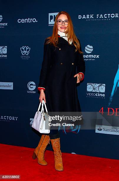 Cecilia de la Cueva poses during the premiere of the movie 'KM 31-2' on October 31 in Mexico City, Mexico.