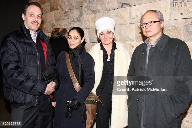 Guest, Shirin Neshat, Siba Shakib and Mel Chin attend Opening Reception of Michal Rovner: MAKOM II at Pace Wildenstein on February 12, 2008 in New...