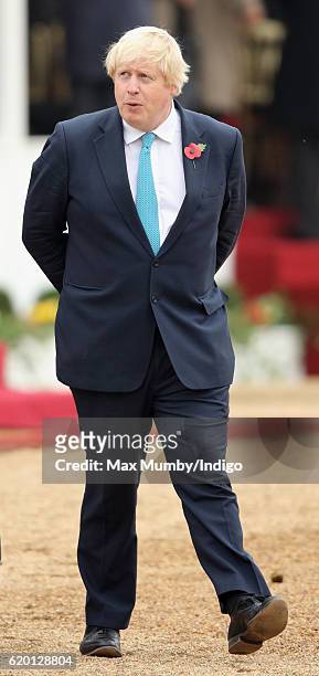 Foreign Secretary Boris Johnson attends the Ceremonial Welcome for the President of Colombia at Horse Guards Parade on November 1, 2016 in London,...