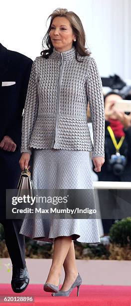 Maria Clemencia Rodriguez de Santos attends the Ceremonial Welcome for the President of Colombia at Horse Guards Parade on November 1, 2016 in...
