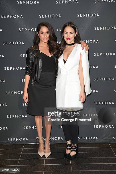 Actress Meghan Markle and Chloe Wilde attend Sephora Unveils Toronto Eaton Centre Remodel at Toronto Eaton Centre on May 19, 2016 in Toronto, Canada.