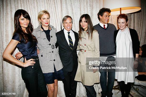 Helena Christensen, Alice Evans, Tommy Hilfiger, Maggie Gyllenhaal, Loan Gruffudd and Julianne Moore attend TOMMY HILFIGER Fall 2008 Fashion Show at...