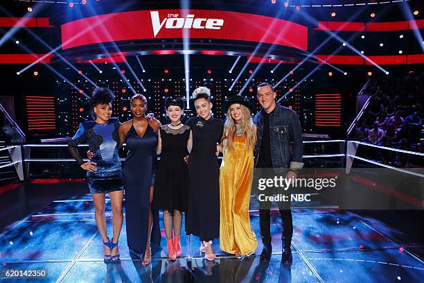 Knockout Rounds" -- Pictured: Sophia Urista, Ali Caldwell, Belle Jewel, Miley Cyrus, Darby Walker, Aaron Gibson --