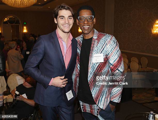 Actors RJ Mitte and Orlando Jones attend the Ruderman Studio-Wide Roundtable On Disability Inclusion at Four Seasons Hotel Los Angeles at Beverly...